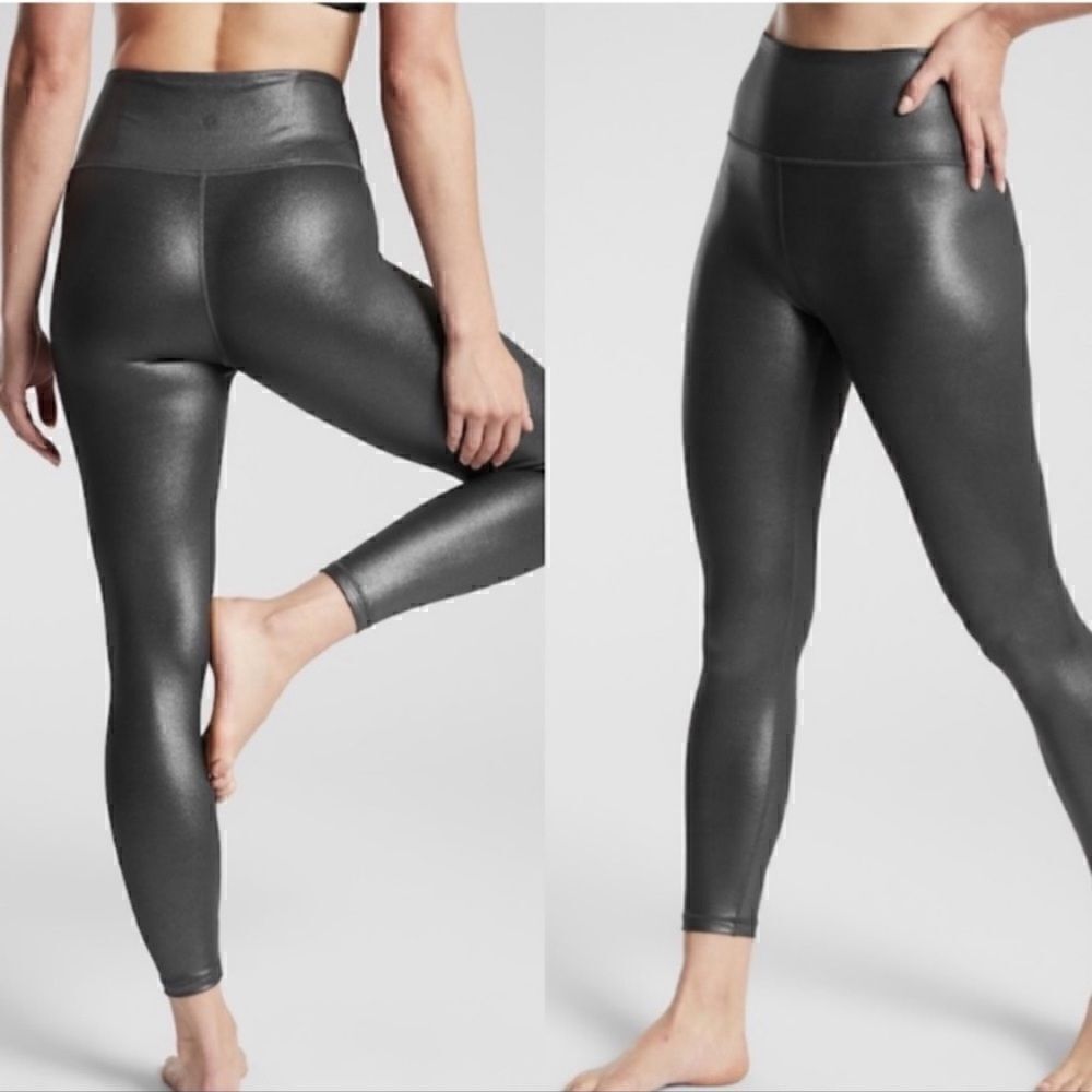 Athleta Elation High Rise Liquid Shimmer Legging in Black | SZ XSP